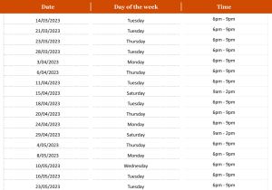 FM Timetable