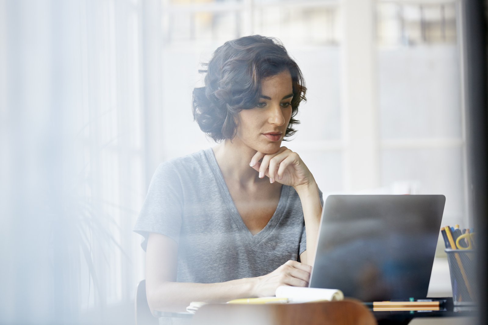 Woman on Computer